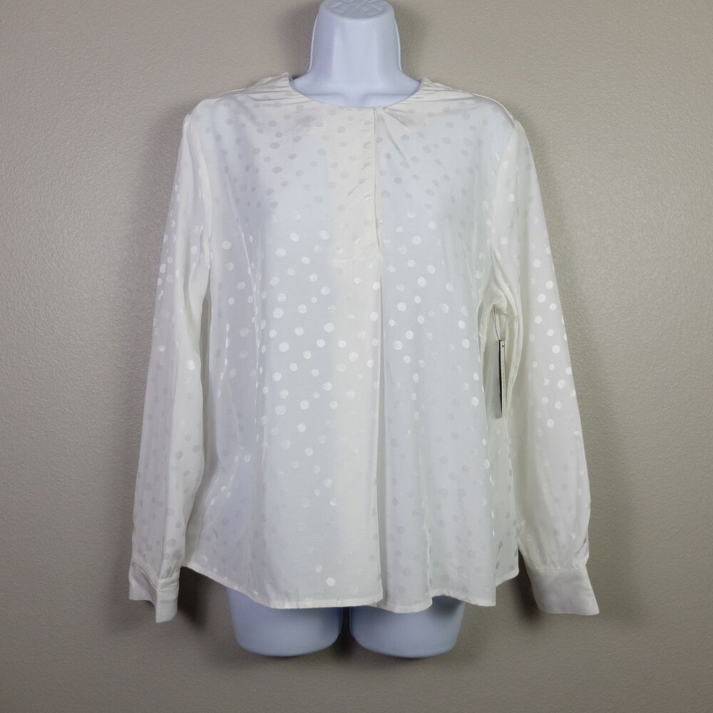 Liverpool Los Angeles Porcelain Dot Popover Woven Blouse Size S NWT - Picture 5 of 12
